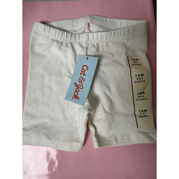 Cat & Jack Other - Cat Jack Toddler Girls White Bike Shorts Size 18M Cotton Blend